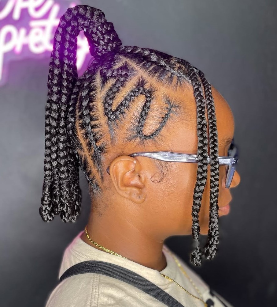 Kurzfutter in Zöpfen Pferdeschwanz