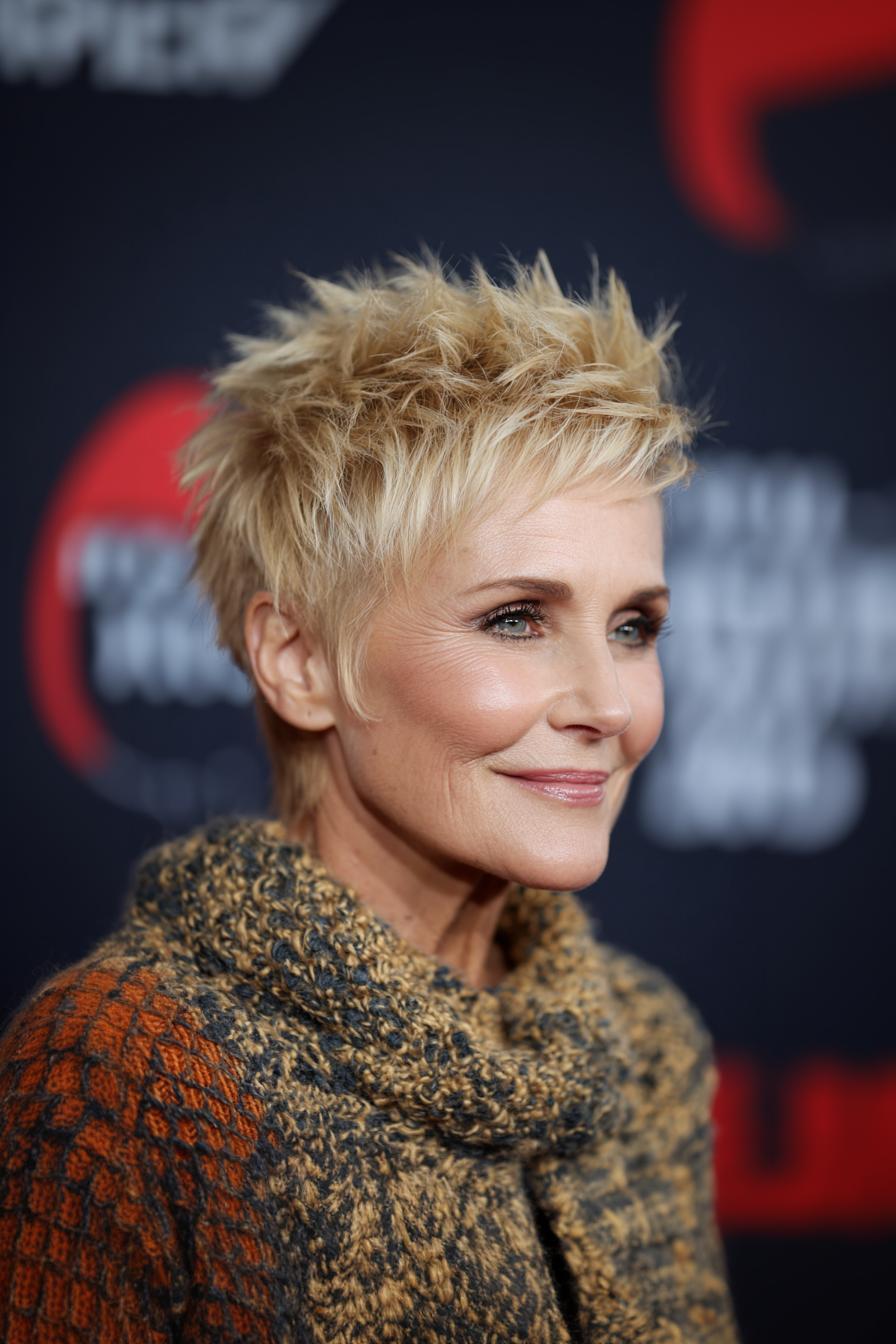 7. Blonde Stachelpixier (Stachelfrisuren für Frauen über 50) - Stachelfrisuren für Frauen über 50