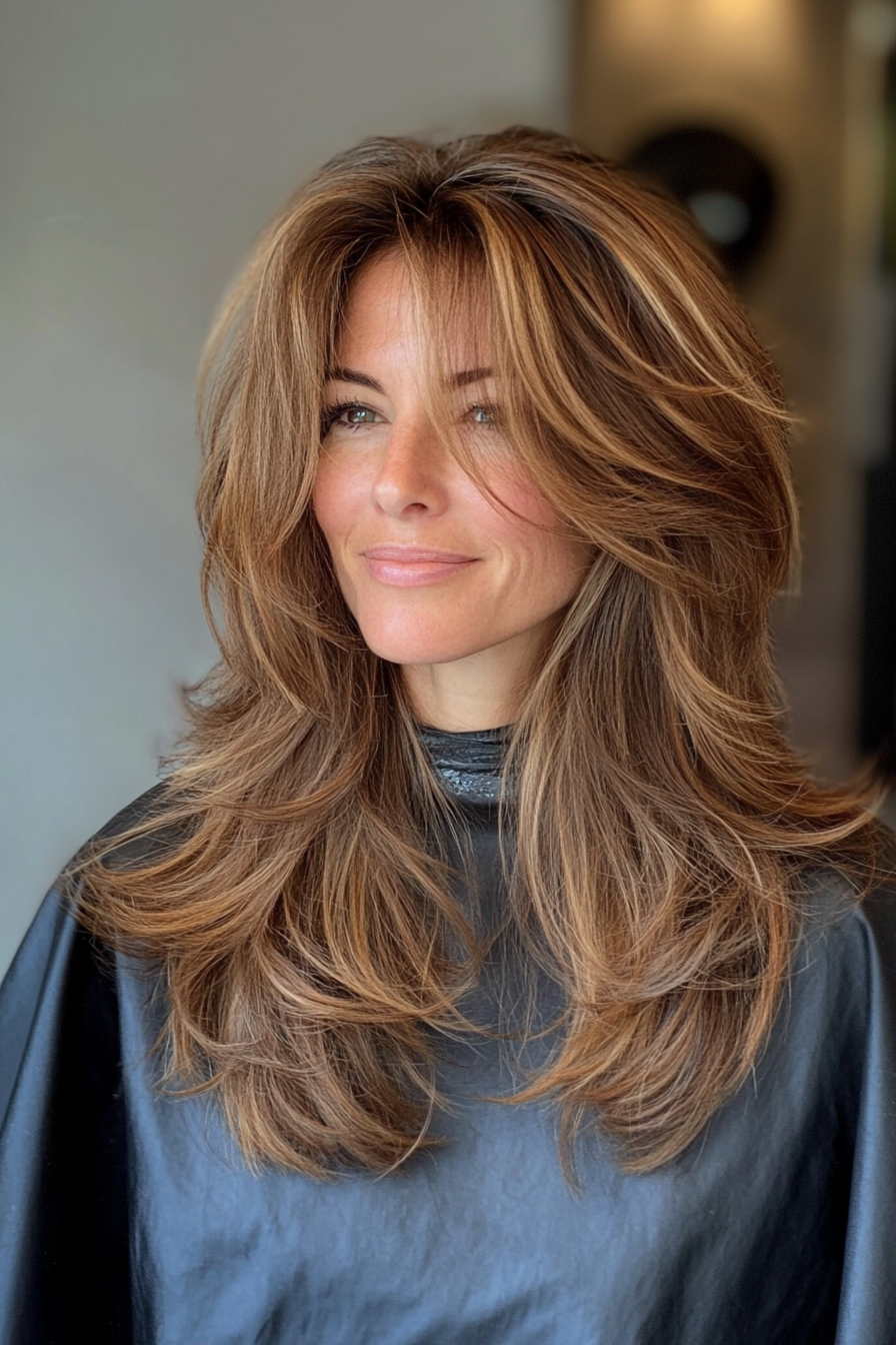 7. Karamell -tönte Long Shag (zottelige Haarschnitte für dickes Haar) - Shaggy -Haarschnitte für dickes Haar