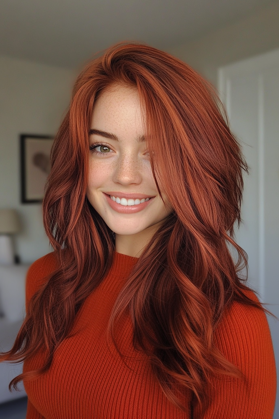 7. abgehackte Schulter in tiefen Auburn (unordentliche Frisuren) - Unordentliche Frisuren