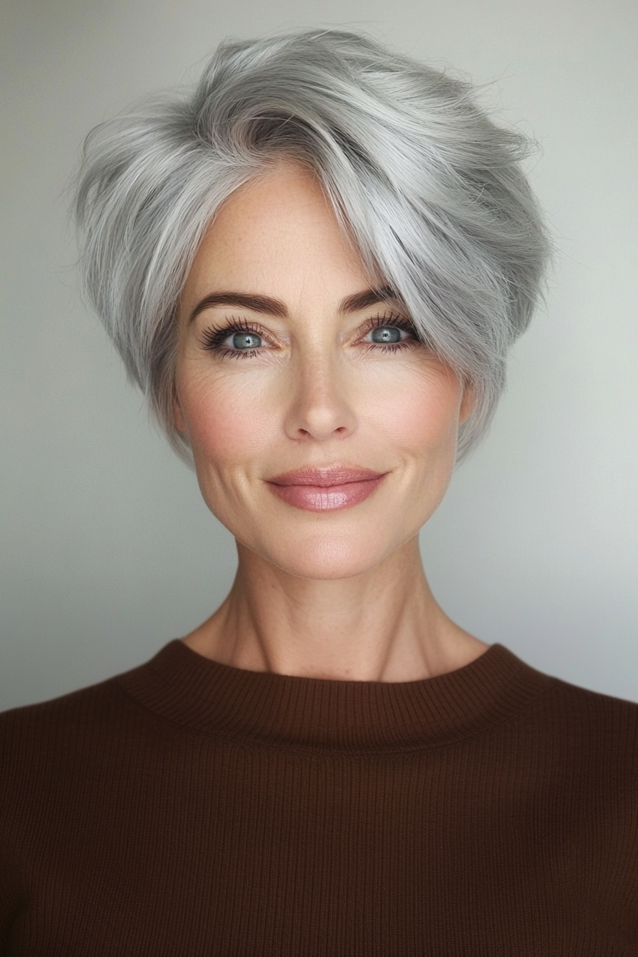 7. Cool Platinum Tapered Pixie (Pixie -Haarschnitte für Frauen über 50 mit silbernen Haaren) - Pixie -Haarschnitte für Frauen über 50 mit silbernen Haaren