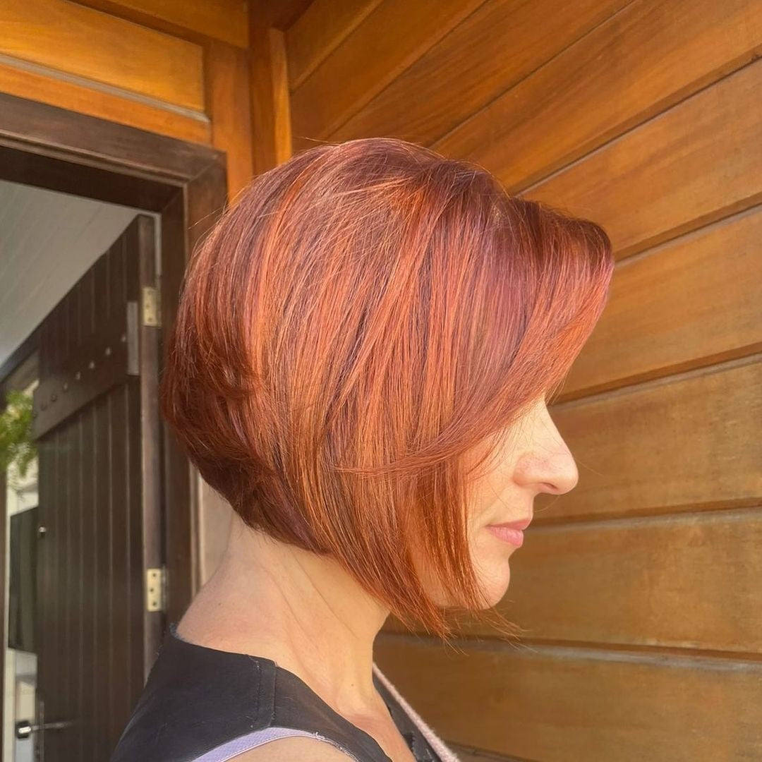7. Copper A-Line Bob mit elegantem Finish (kurzes Bob-Haar)
