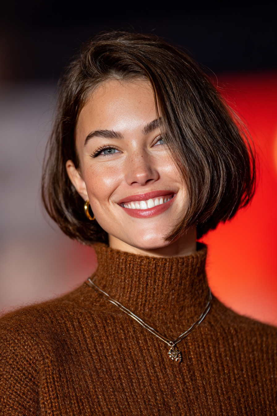 7. Elegant Espresso Blunt Bob (alte Geldhaarschnitte) - Alte Geldhaarschnitte