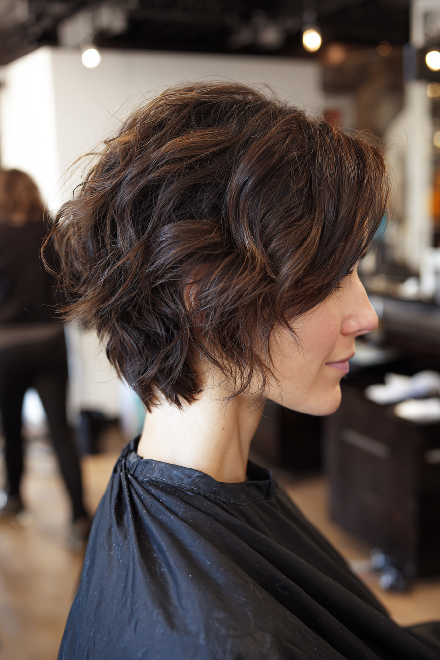 7. Espresso Wavy Crop (Layered Messy Haircuts) – Layered Messy Haircuts