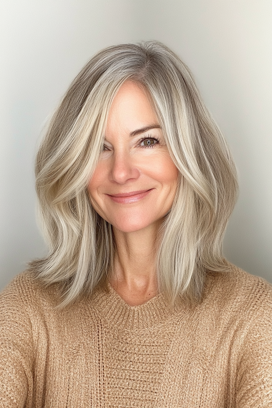 7. Honigblonde strukturierte Unterkutschpackung (Unterschneidungsfrisuren für Frauen über 50) - Undercut Frisuren für Frauen über 50