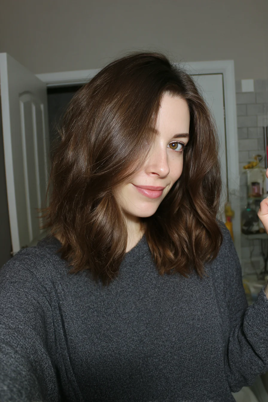 7. Layered Lob in Kastanienbraun (Haarschnitt-Ideen für Frauen) – Haarschnitt-Ideen für Frauen