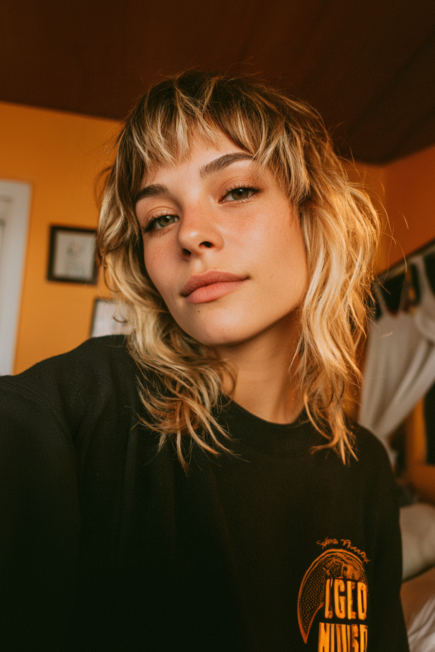 7. Moderne Meeräsche mit goldenen blonden Streifen (jugendliche Frisuren) - jugendliche Frisuren