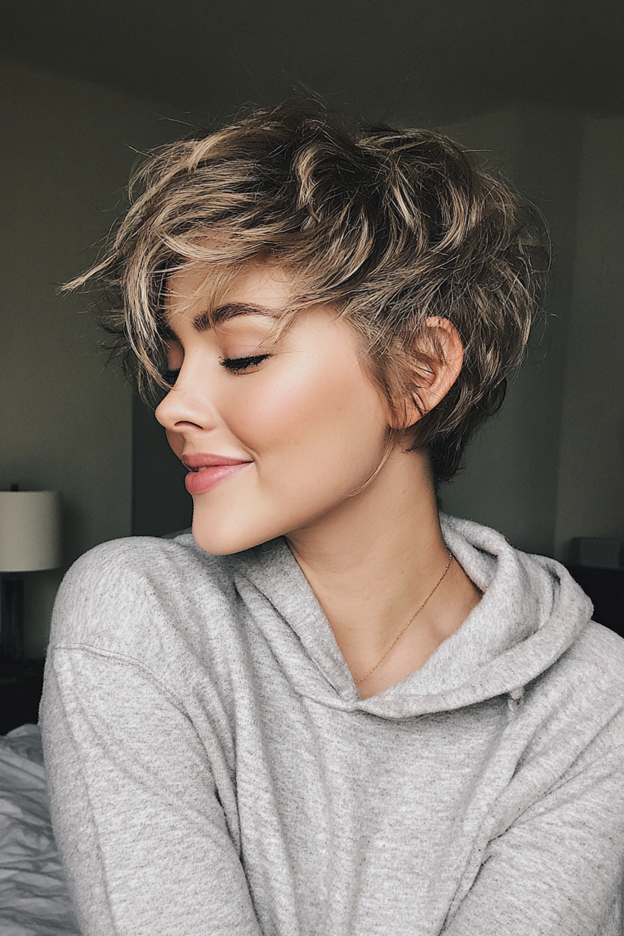 7. Pixie Shag in Mocha Balayage (Pixie Frisuren) - Pixie -Frisuren