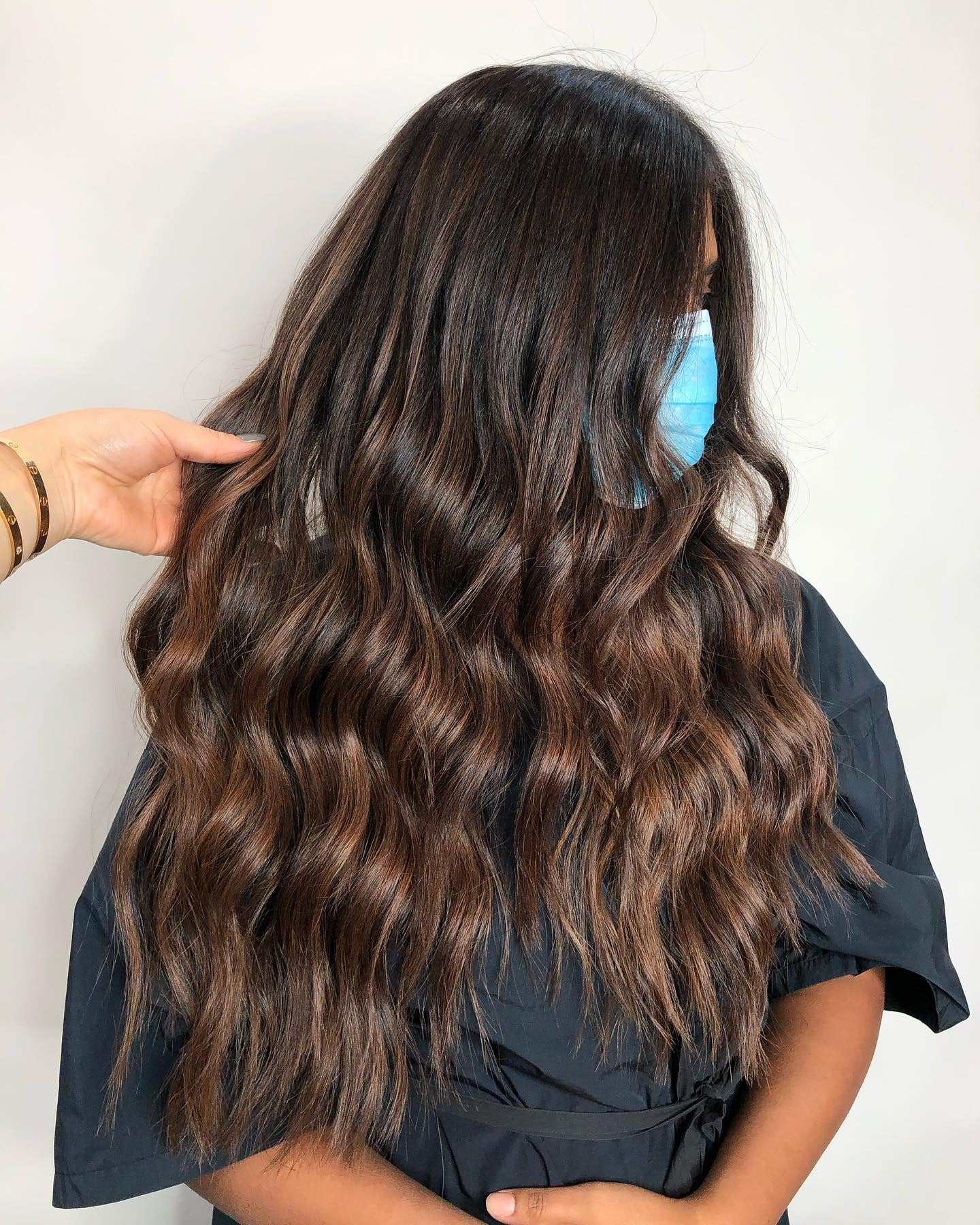 7. Toffee Creme Weiche Mischung auf dem mittleren Haare (Balayage Dunkelbraune Haarfarbe)