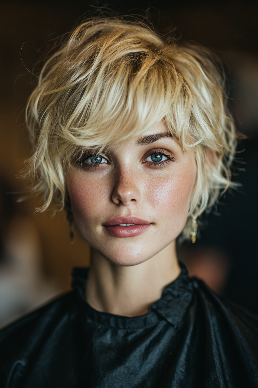 8. Buttery Blonde Layered Pixie (Layered Messy Haircuts) – Layered Messy Haircuts