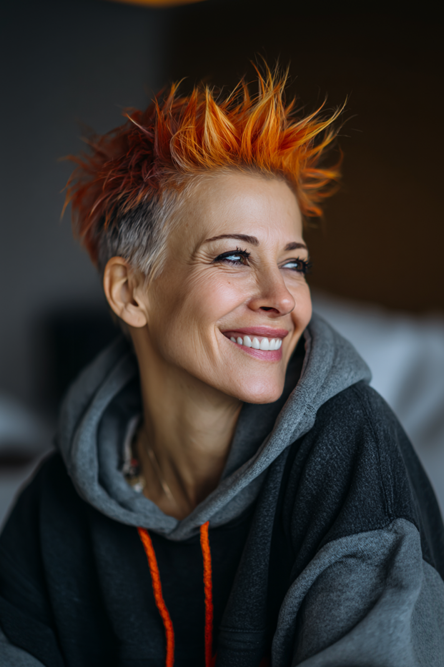 8. Kupferkippernte (Stachelfrisuren für Frauen über 50) - Stachelfrisuren für Frauen über 50