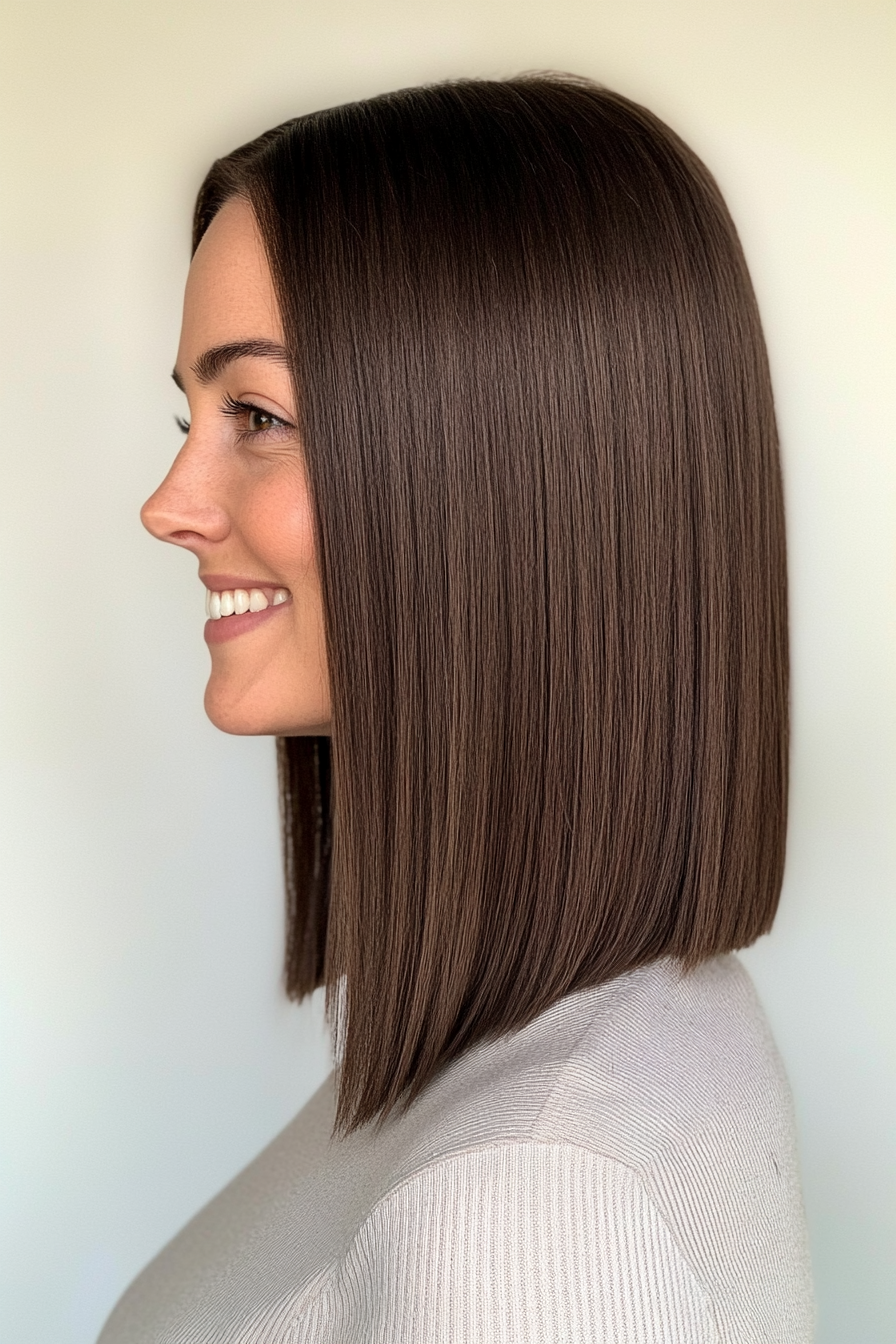 8. Espresso gerade stumpfe Schnitt (trendige Haarschnitte für Frauen über 40) - trendige Haarschnitte für Frauen über 40