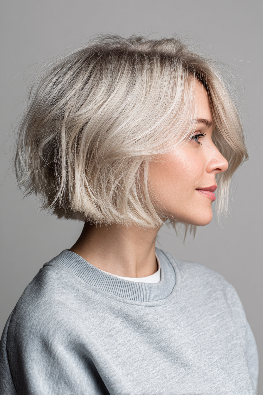 8. Federned Ash Blonde Bob (kurze Bob -Haarschnitte) - kurze Bob -Haarschnitte
