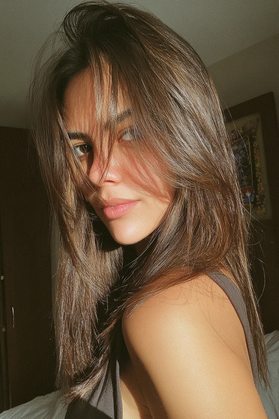 8. Hazel Brown Industrial Layers (Gerade Grunge-Frisuren) – Gerade Grunge-Frisuren