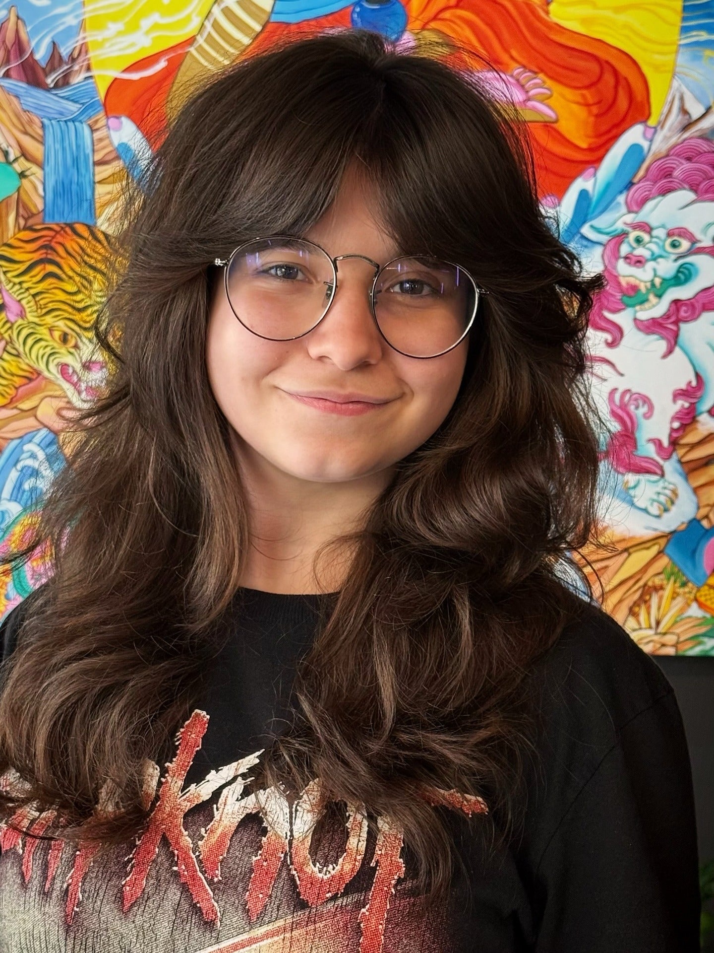 8. Langer Shag mit abgerundeten Vorhangbonbus (zotteliger Haarschnitt)