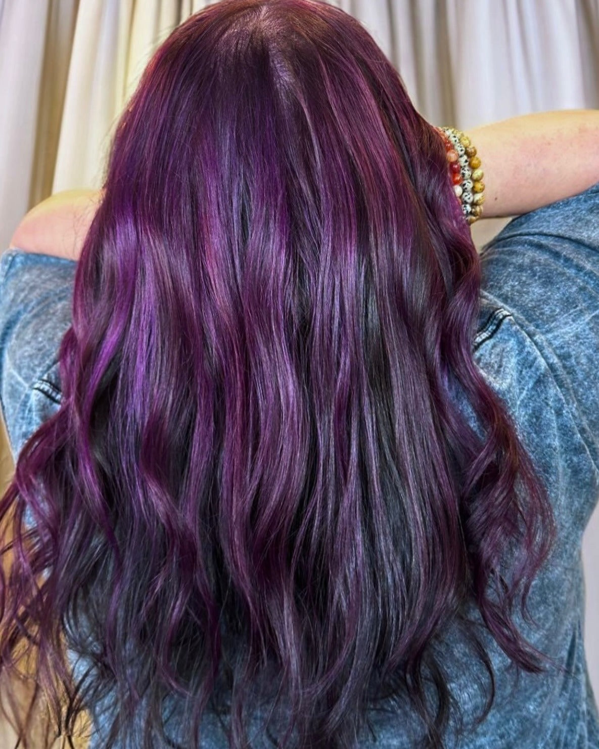 8. gesättigte lila Töne mit Bandhighlights (Pflaumenhaarfarbe)