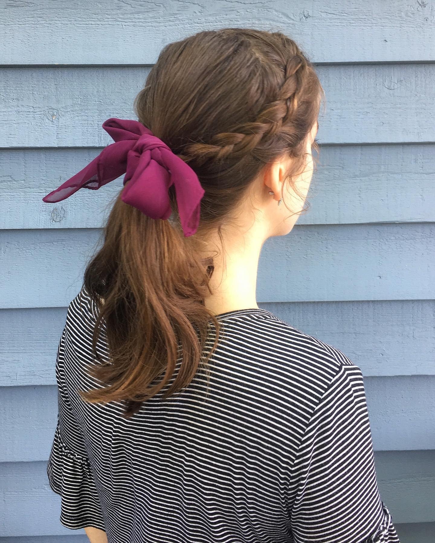 8. Seitenkrongeflecht in Pferdeschwanz - Kastanienbraun (süße Frisuren)