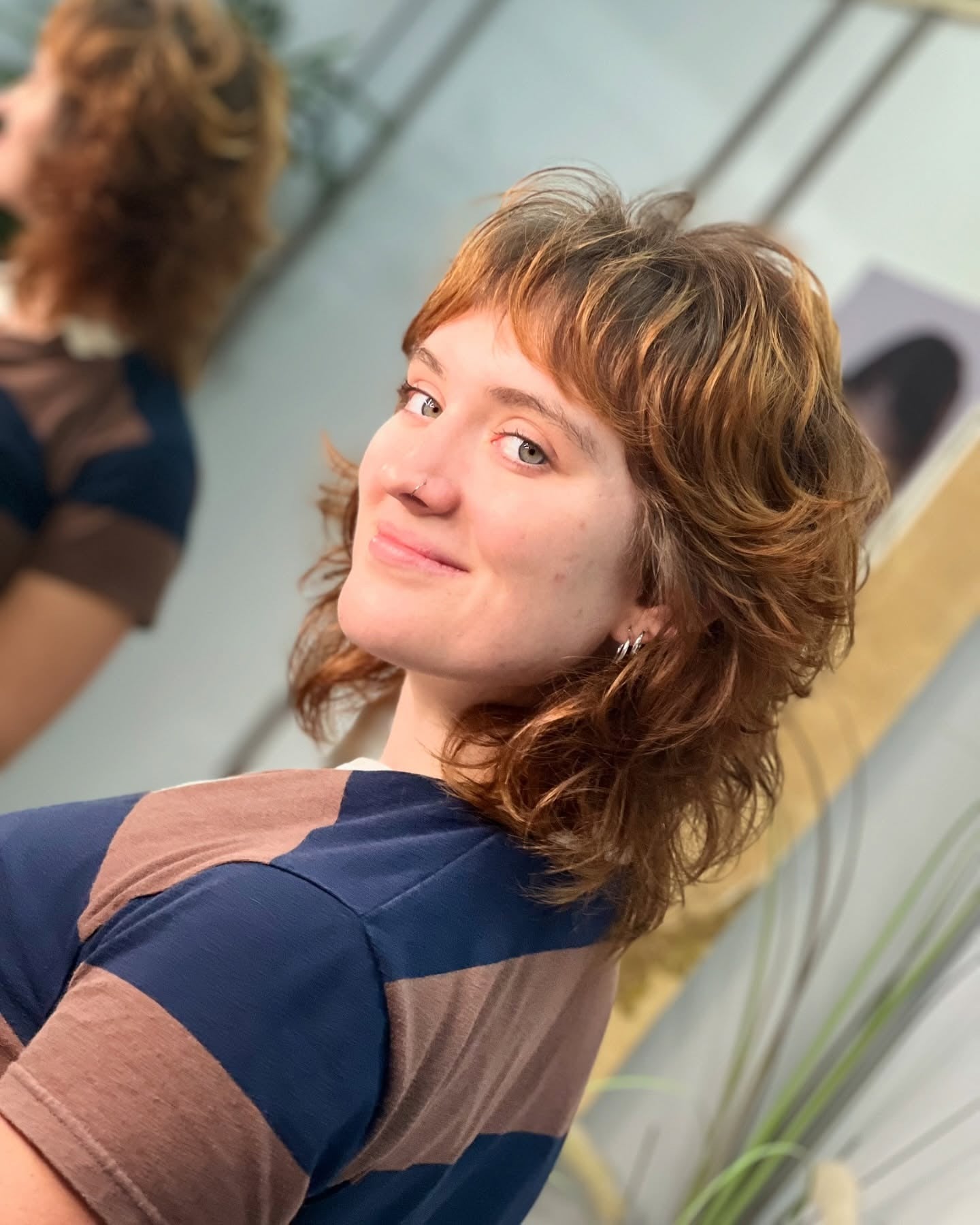 8. Strukturierte Kupfer -Meeräsche mit Shag -Schichten (Shaggy Mullet Haircut)