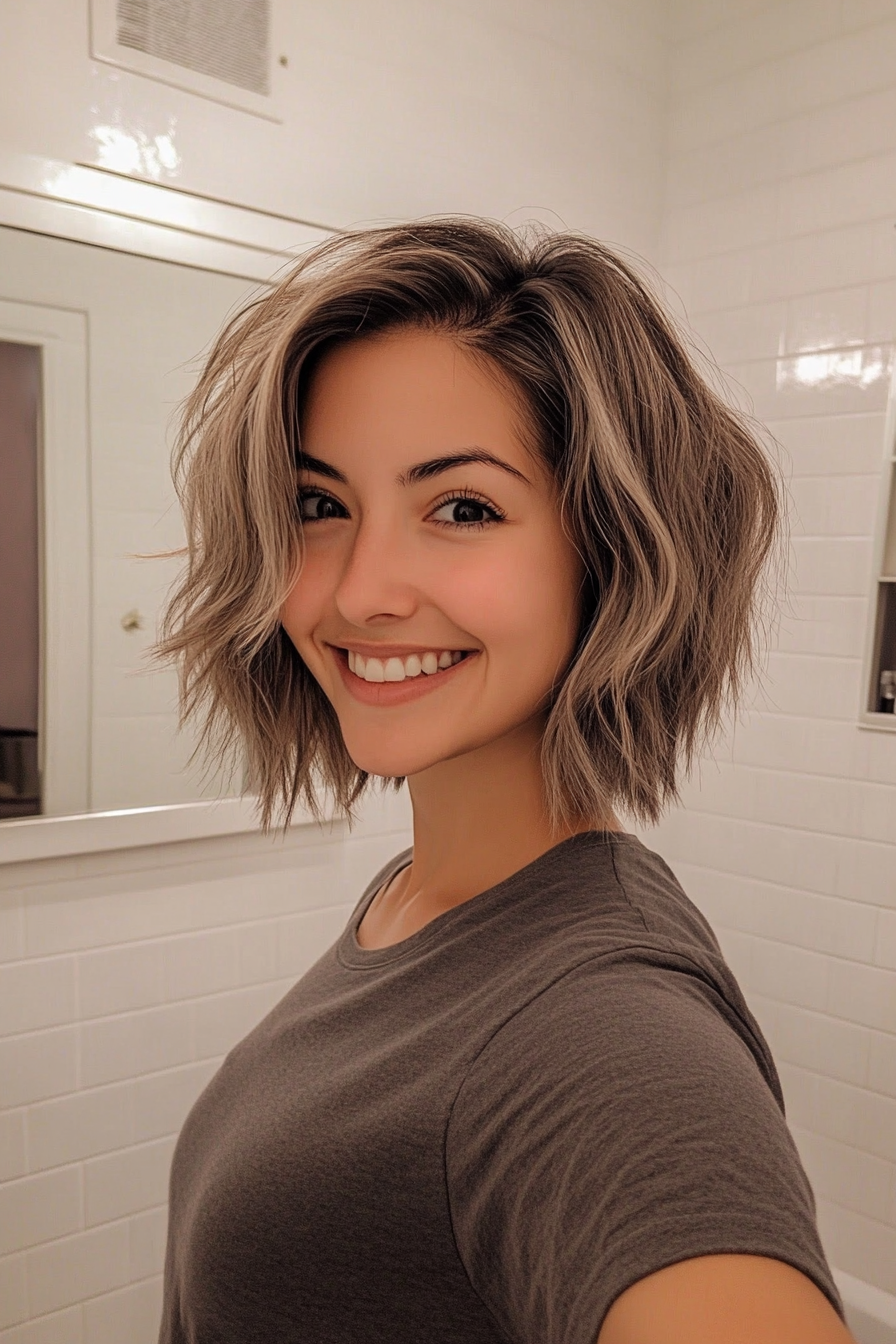 8. Underton französischer Bob in dunkler Ascheblond (unordentliche Frisuren) - Unordentliche Frisuren