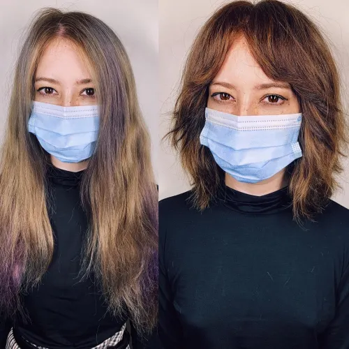 Natürlich gewelltes Haar, luftgetrocknet, ohne Frizz