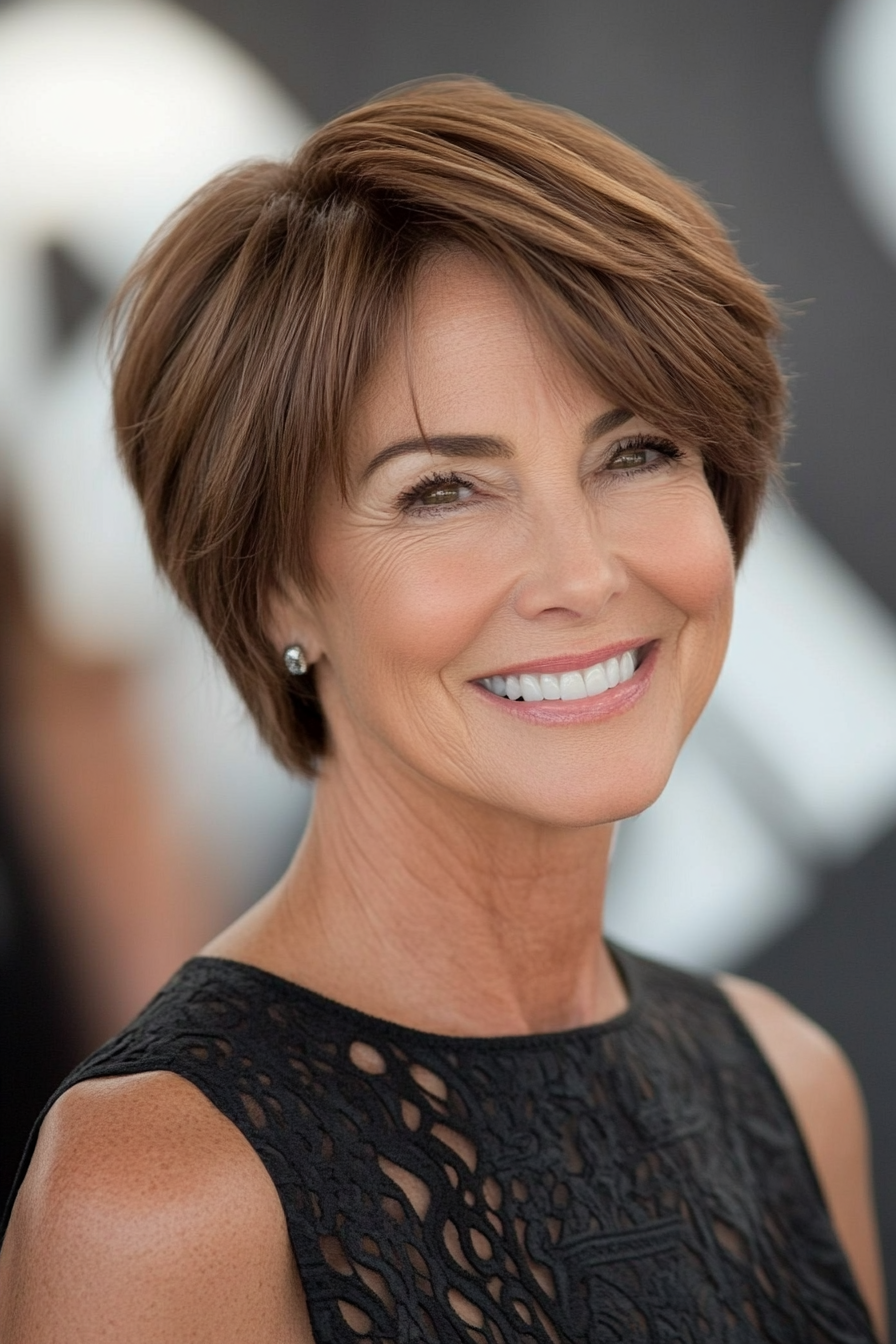 9. Karamellstärke (kurze trendige Haarschnitte für Frauen über 60) - kurze trendige Haarschnitte für Frauen über 60