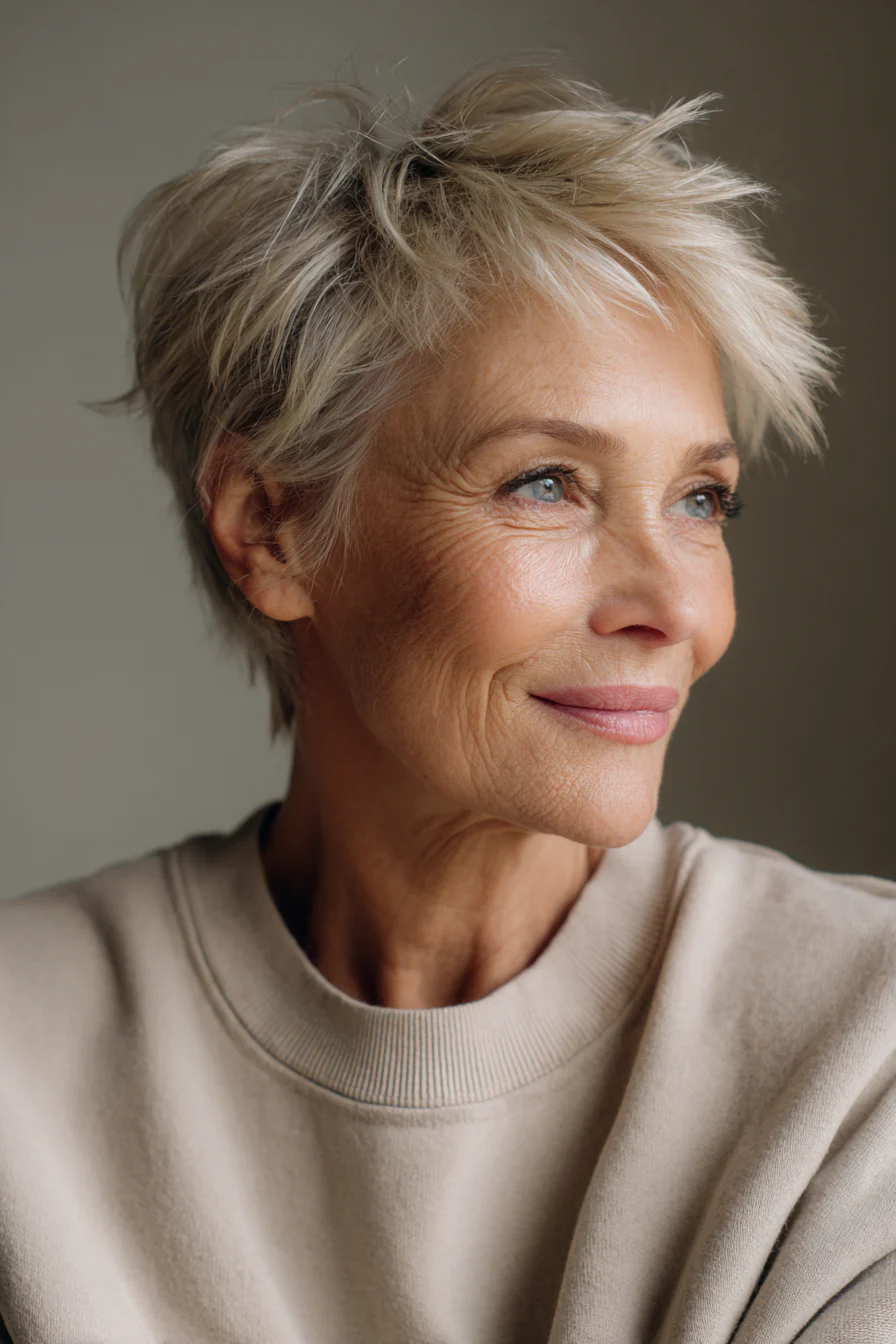 9. Klassischer Federschnitt (kürzere Frisuren für Frauen über 60) – Kürzere Frisuren für Frauen über 60