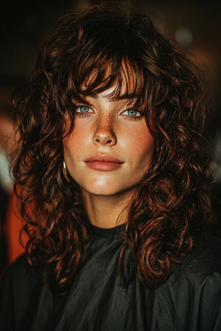 9. Curly Shag in Deep Auburn (Haarschnitt-Ideen für Frauen) – Haarschnitt-Ideen für Frauen