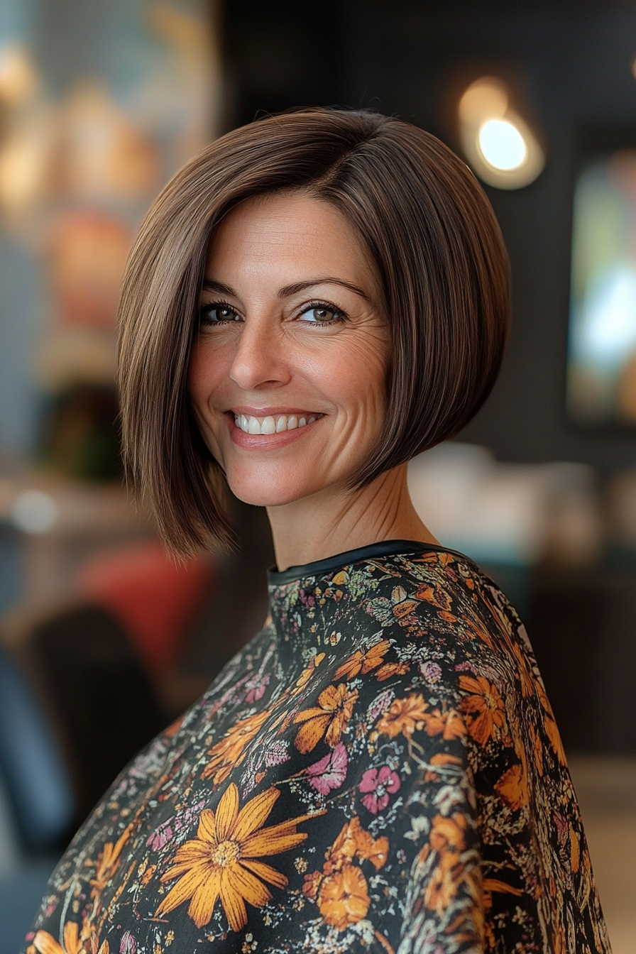 9. Espresso Asymmetrische Unterkut -Bob (Unterkut -Frisuren für Frauen über 50) - Undercut Frisuren für Frauen über 50