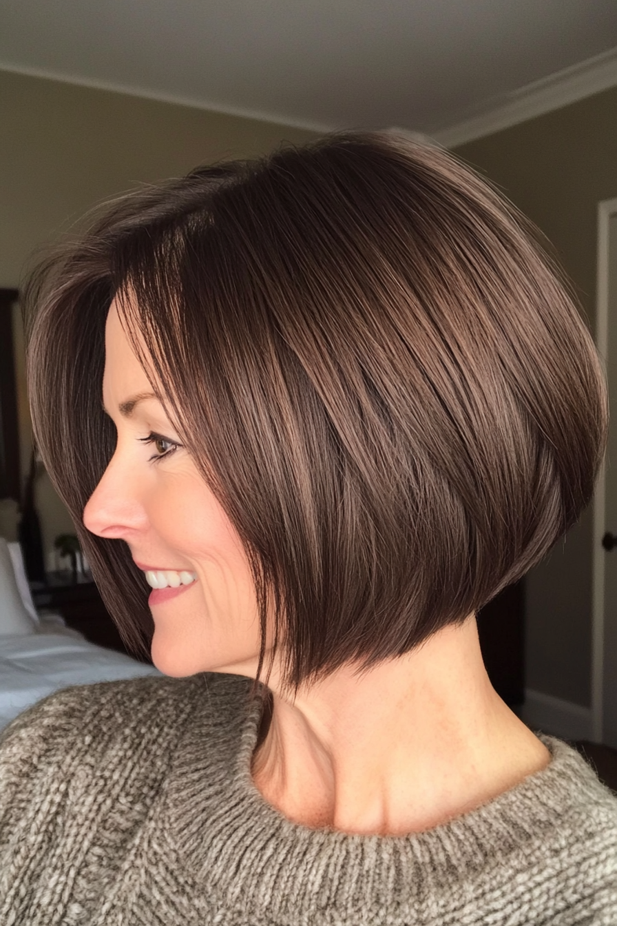 9. Espresso verjüngter Bob (kurze Haarschnitte für Frauen über 60 mit feinem dünnem Haar) - kurze Haarschnitte für Frauen über 60 mit feinem dünnem Haar