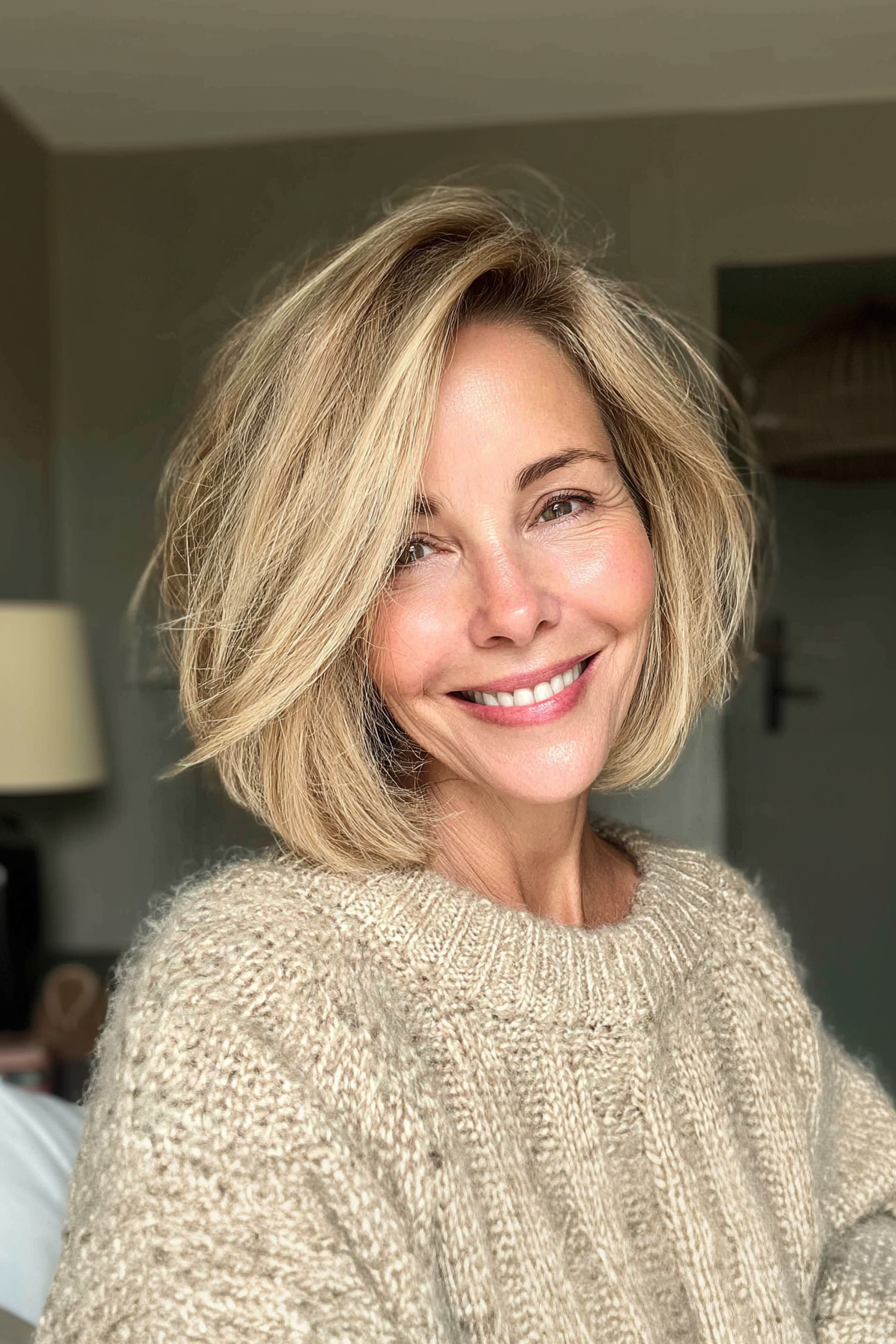 9. Federed Bob in Honey Blonde (geschichtete Bob -Frisuren für Frauen über 50) - geschichtete Bob -Frisuren für Frauen über 50