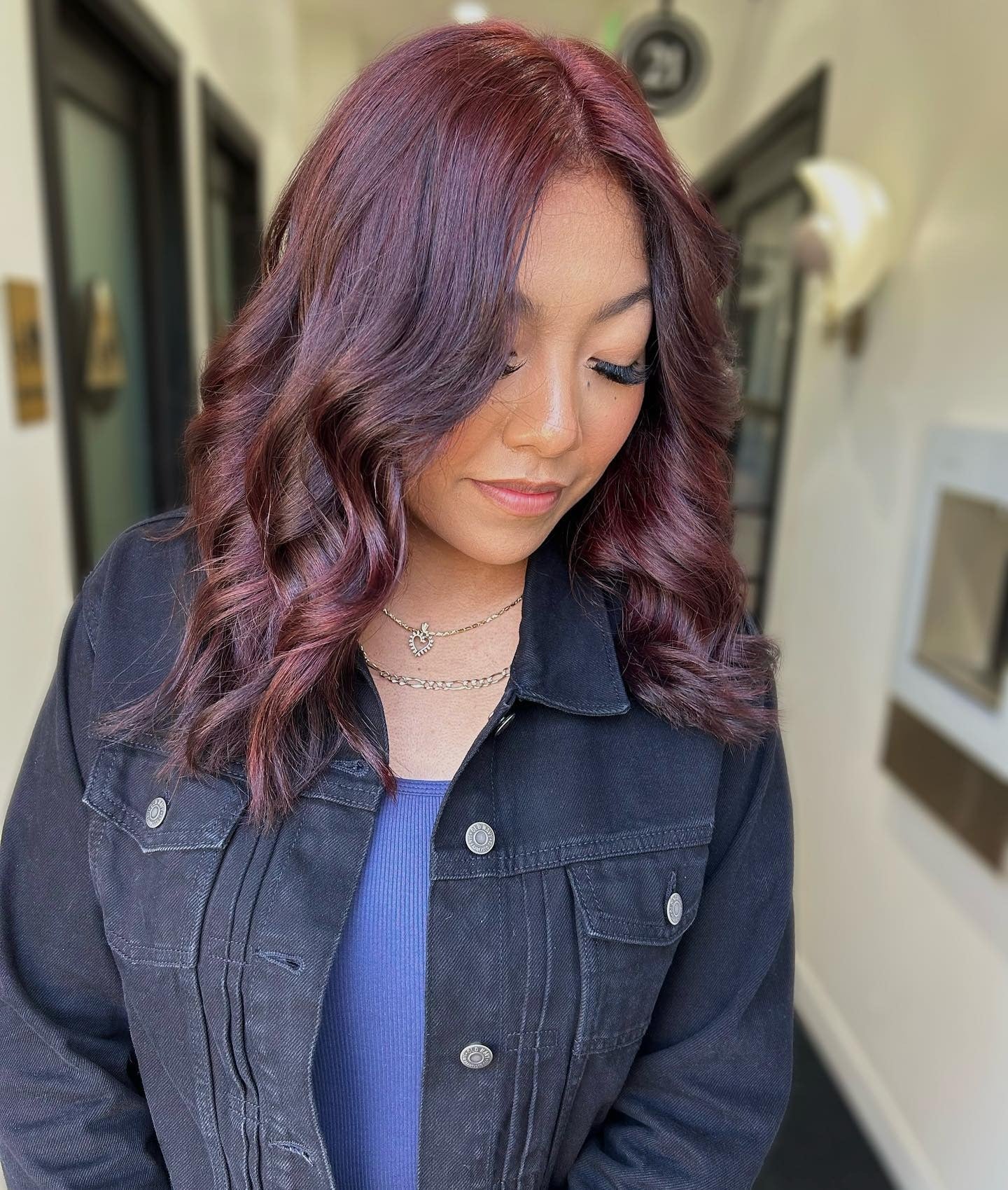 9. Layered Mahagoni -Wellen (Mahagoni -Haarfarbe)