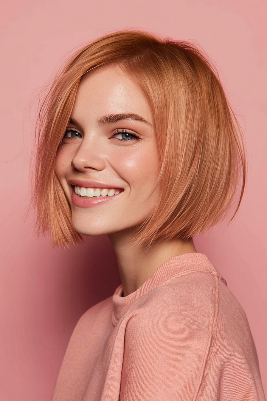 9. Moderne Roségold Blunt Bob (kurze Bob -Haarschnitte) - kurze Bob -Haarschnitte