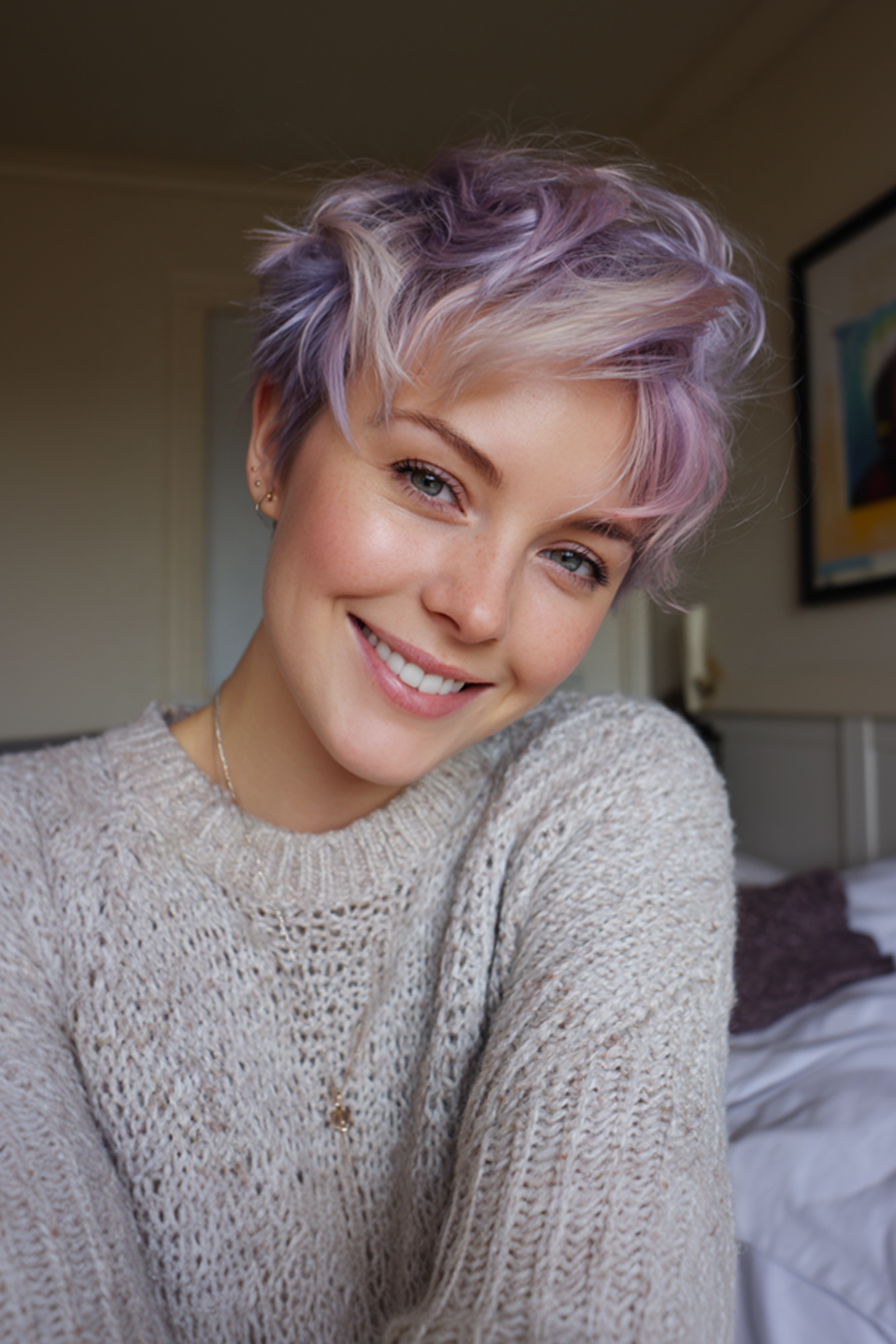 9. Pixie mit Pastelllavendelakzenten (Pixie -Frisuren) - Pixie -Frisuren