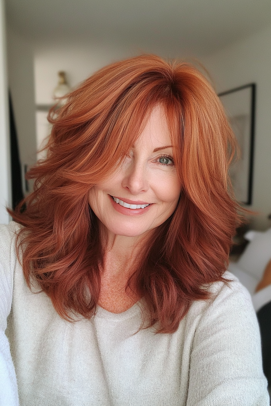 9. Weicher, kastrischer Shag (zottelige Frisuren für Frauen über 50) - Shaggy Frisuren für Frauen über 50