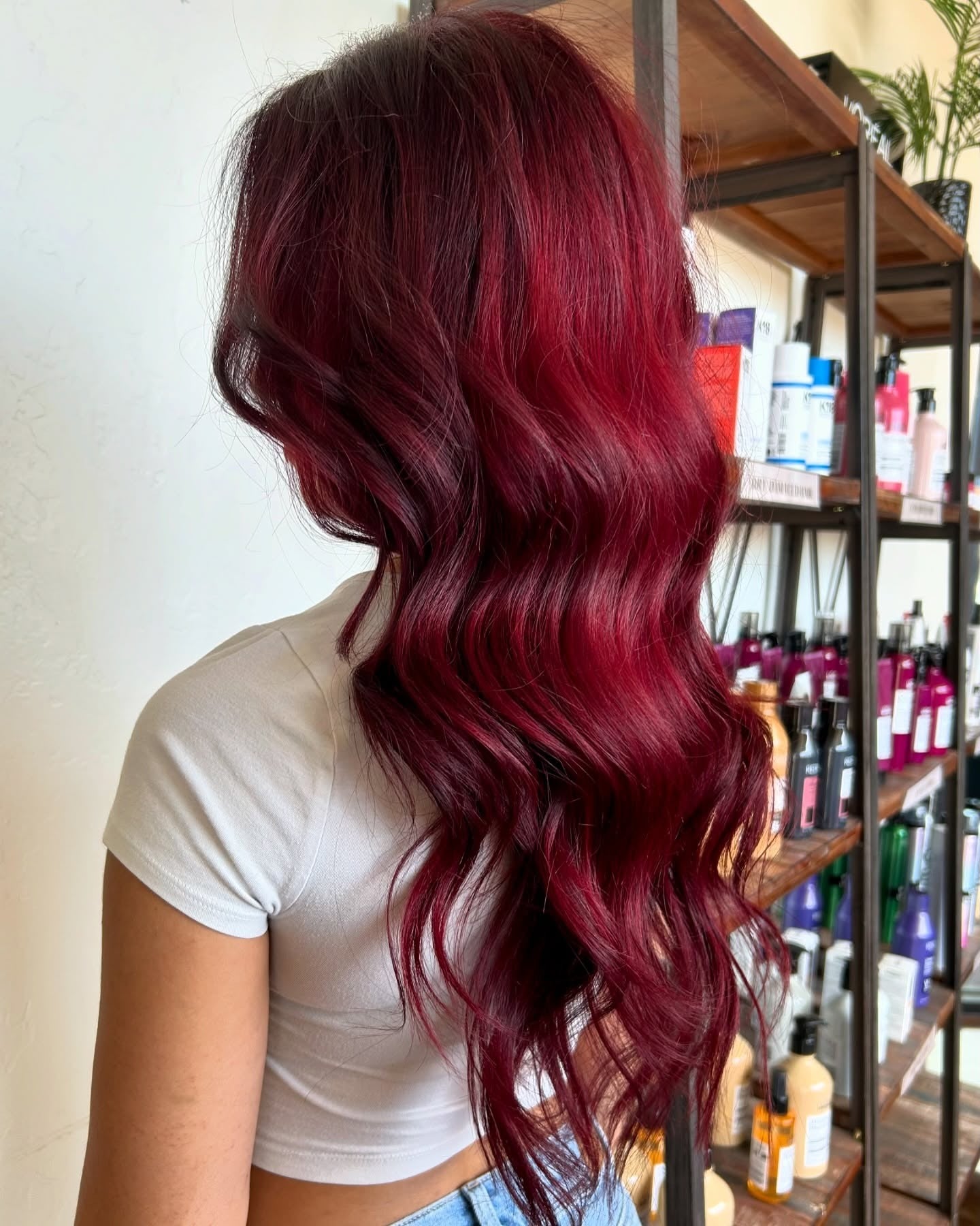 9. Lebendiger Rubin Ombre mit Körperwellen (dunkelrote Haarfarbe)