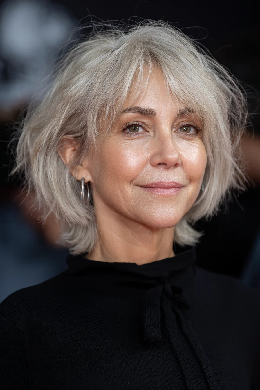 9. Wispy Layered Inverted Bob in Sandy Blonde (Bob-Frisuren für ältere Frauen) – Bob-Frisuren für ältere Frauen