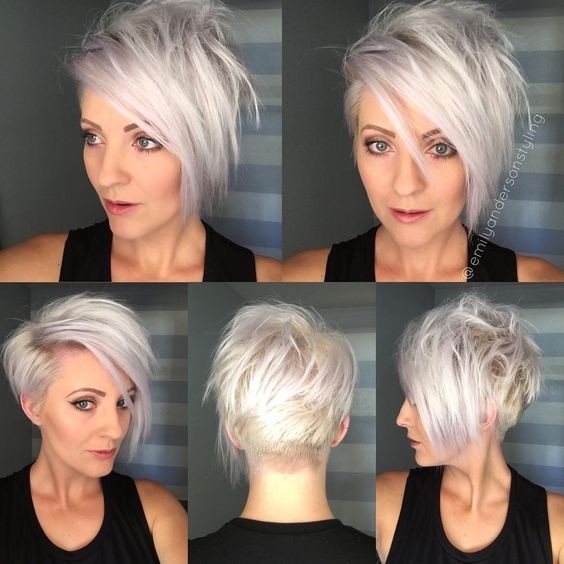 Asymmetrischer, langer Pixie -Haarschnitt - kurze Frisuren für feines Haar
