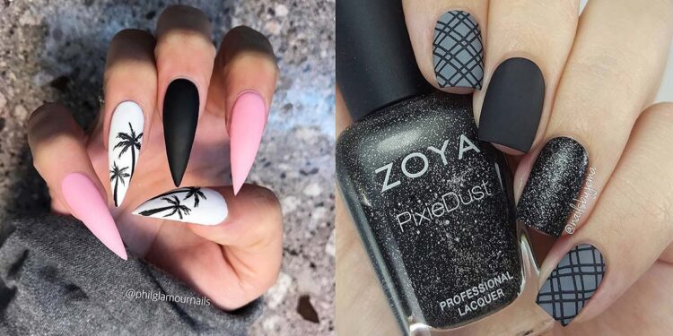 21 kantige matte schwarze Nägel, um dich zu inspirieren