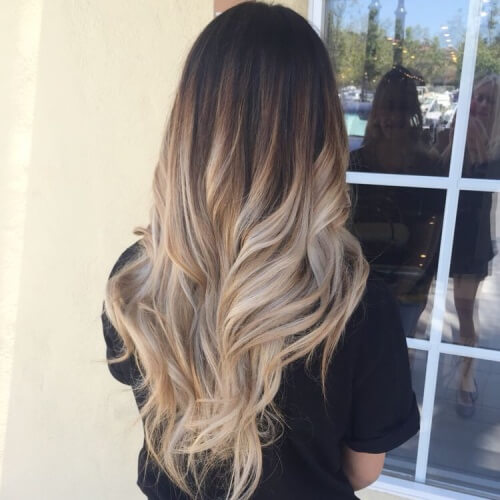 Braun zu blonden Ombre