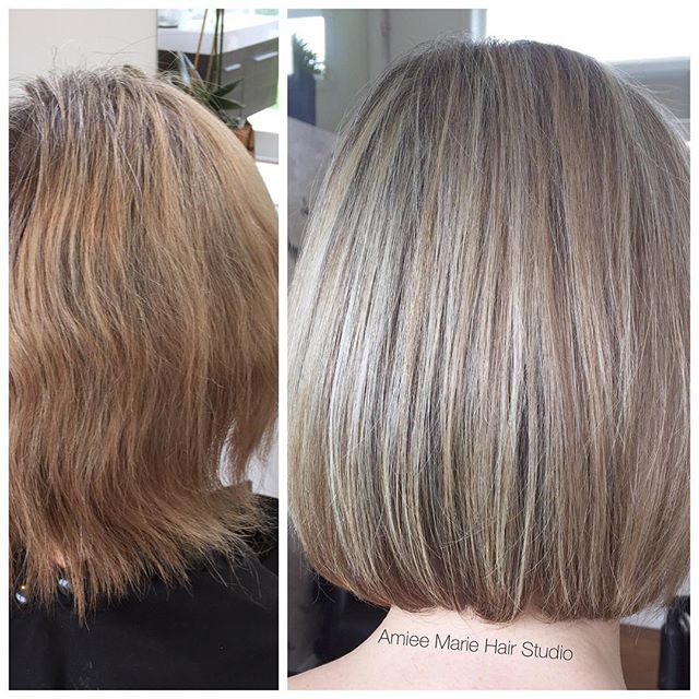 Cooler blonder Bob-Haarschnitt
