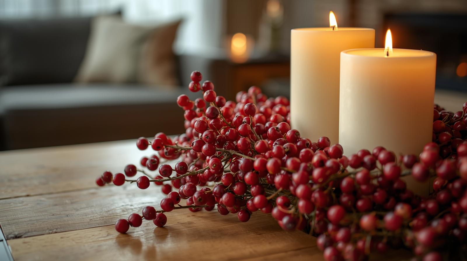 Herbstkerzen mit Cranberry-duftend