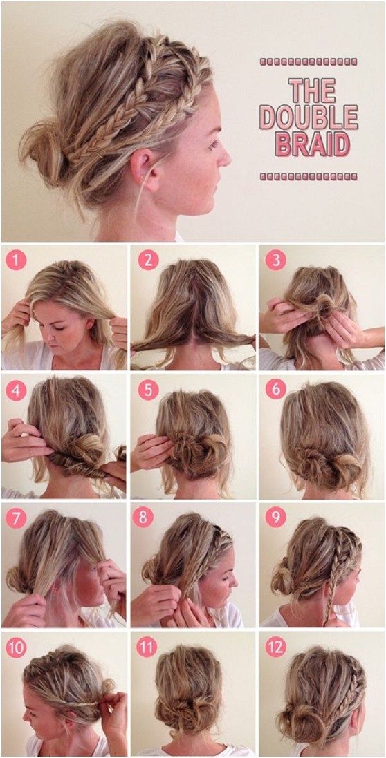Süße alltägliche Frisuren Tutorials Double Braids