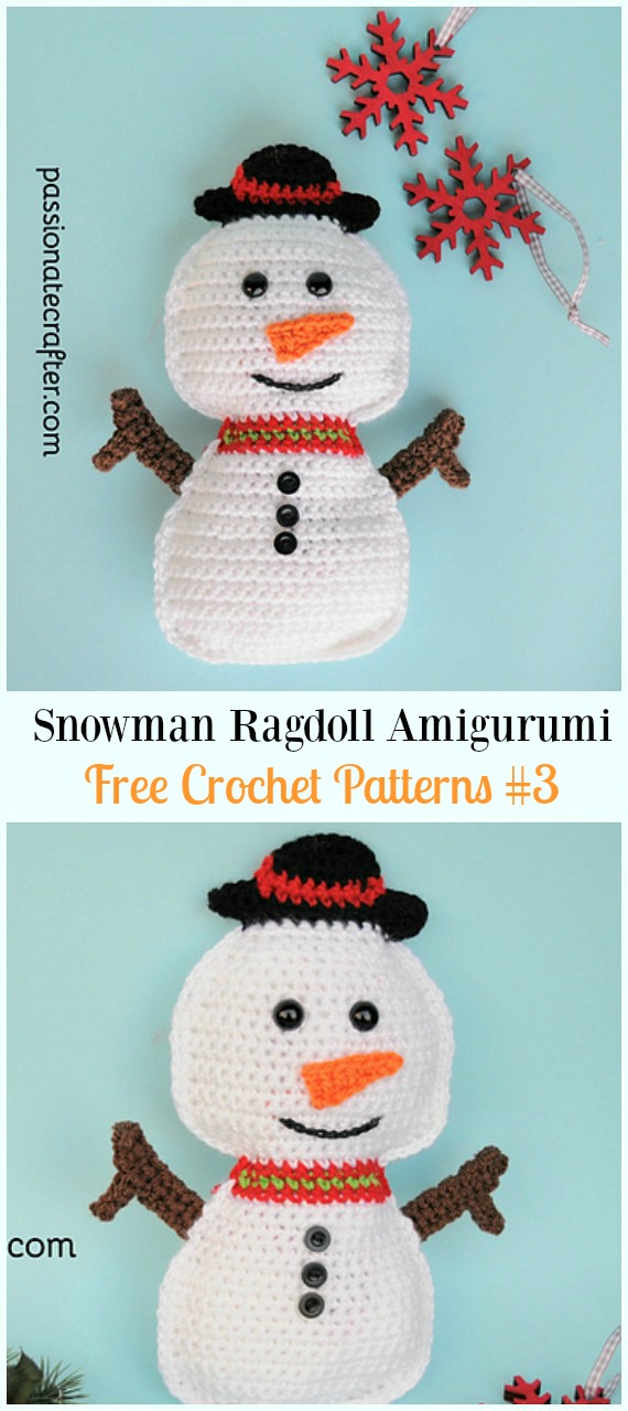 Snowman Ragdoll Amigurumi Häkeln freies Muster - #amigurumi; Häkeln #Snowman; Softies Spielzeug freie Muster