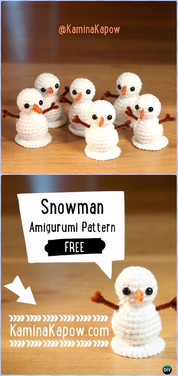 Häkeln kleiner Schneemann Amigurumi freies Muster - Amigurumi Häkelschneman Stuffies Spielzeug freie Muster