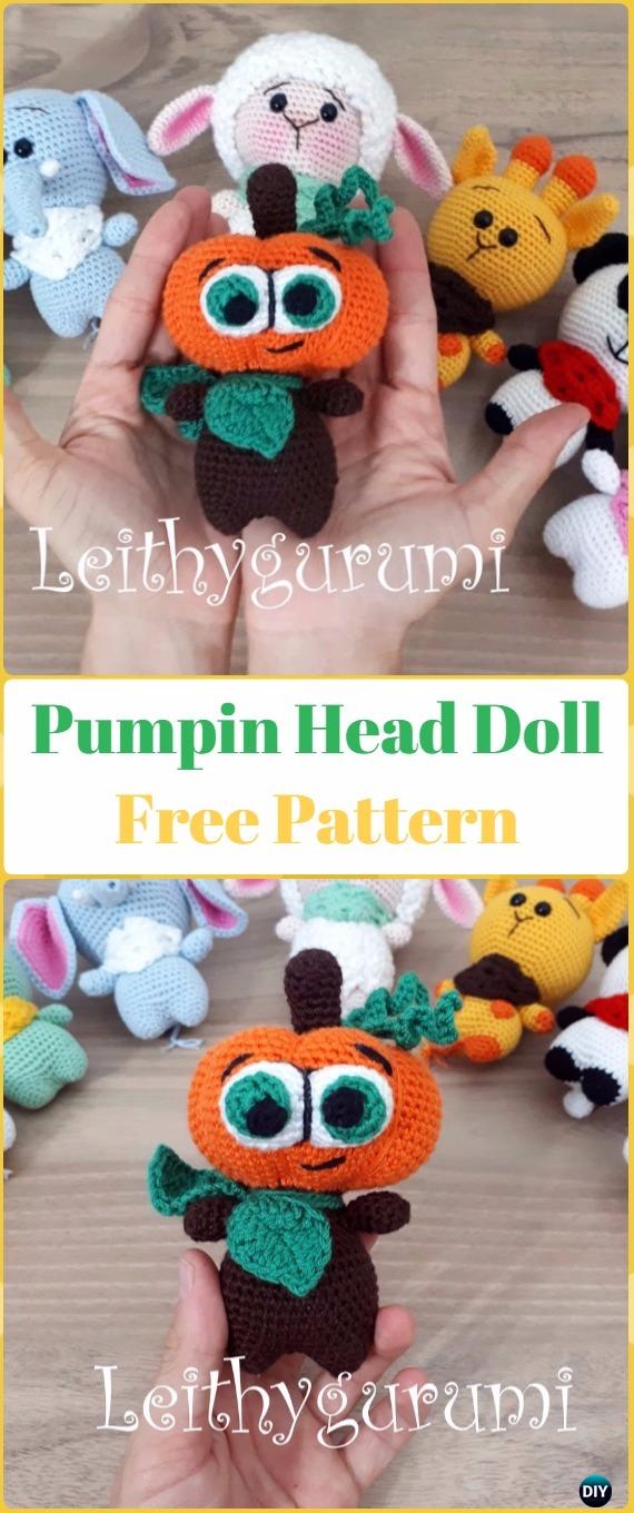 Häkeln Halloween Kürbiskopf Puppenfreies Muster -Crochet Halloween Amigurumi Freie Muster