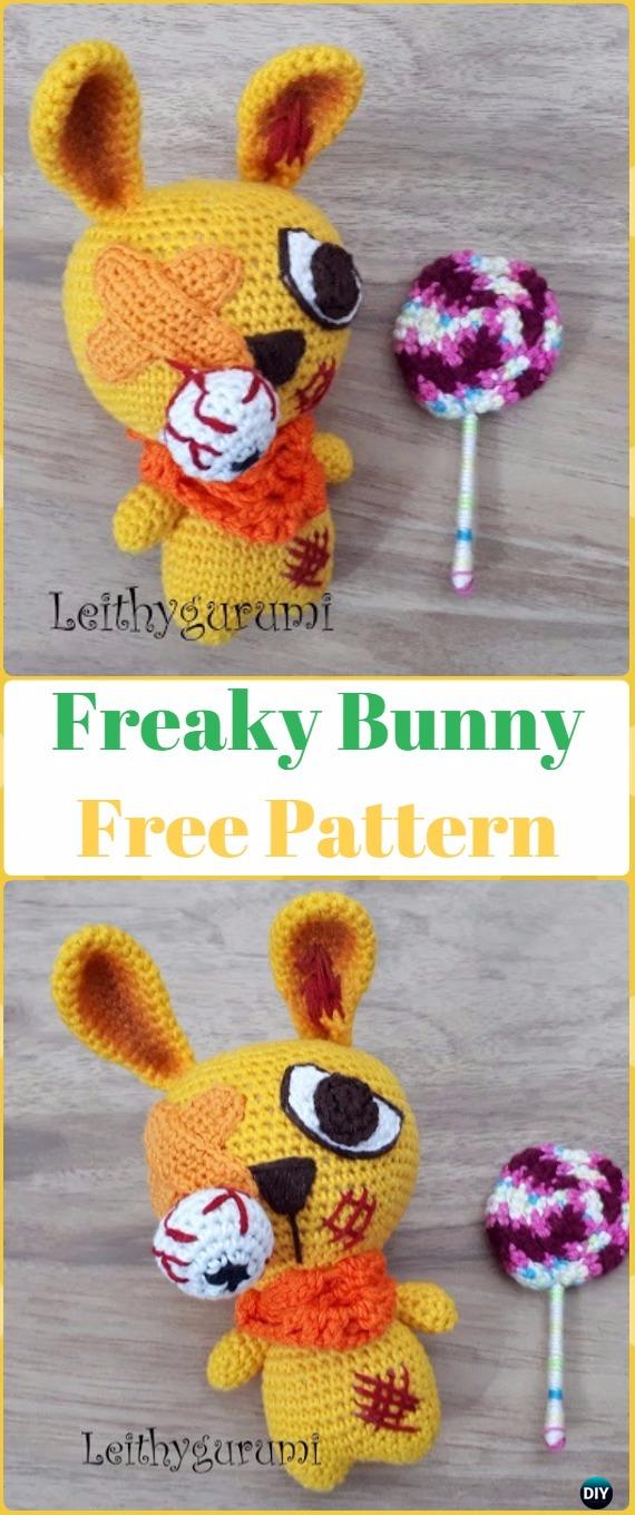 Häkeln Halloween Freaky Bunny Free Muster -Crochet Halloween Amigurumi Freie Muster