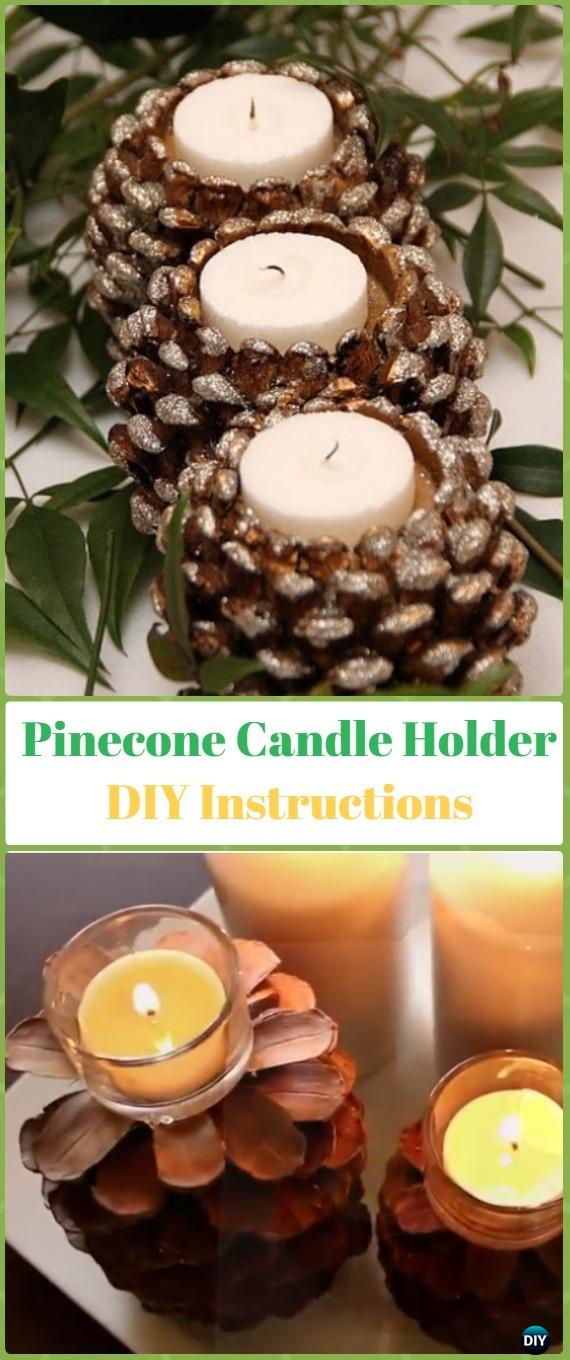DIY Tinecone Candle Halter Unterricht - Urlaub Kerze DIY -Handwerksideen und Tutorials