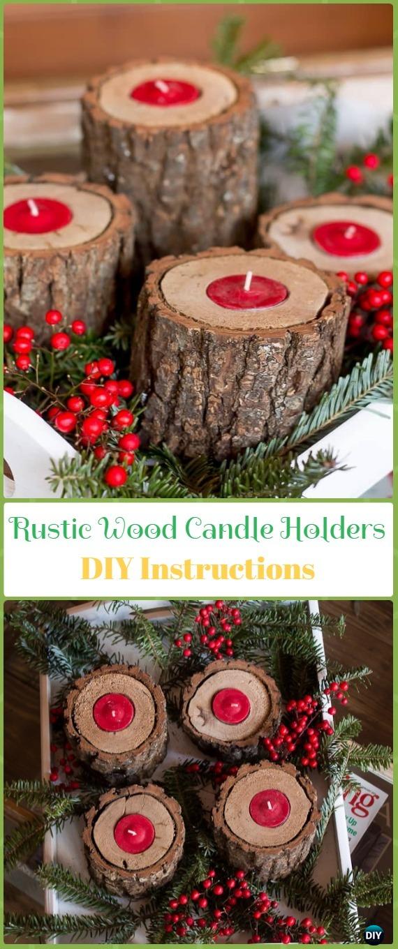 DIY Rustikale Holzkerzenhalter Unterricht - Urlaub Kerze DIY Bastelideen & Tutorials