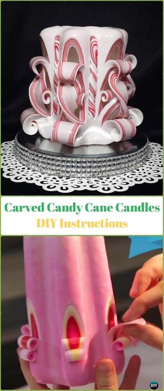 DIY Geschnitzte Candy Cane Candles Anweisung - Ferienkerzen -Handwerk Ideen und Tutorials