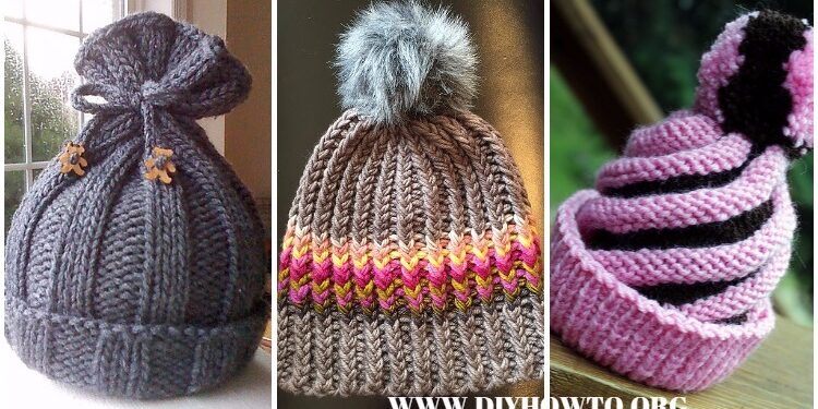 Strick Kabel Beanie Hat freie Muster